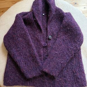 Mohair Plum Cardigan